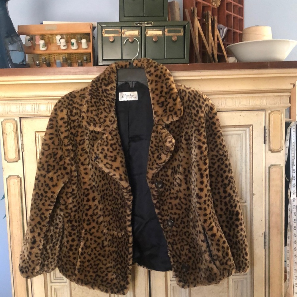 Vintage faux cheeta fur jacket